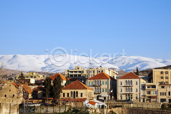 사람없음 JPG 포토 해외이미지 도시 도시풍경 레바논 맑음 산 아침 야외 주택 하늘 해외풍경