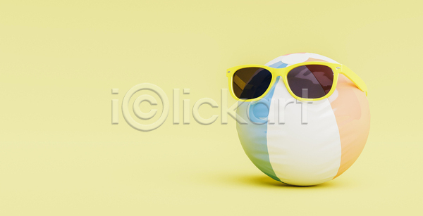 사람없음 3D JPG 포토 해외이미지 바캉스용품 비치볼 선글라스 여름(계절) 카피스페이스