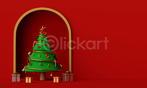 사람없음 3D JPG 디지털합성 포토 해외이미지 별 빨간색 선물상자 아치 오너먼트 지팡이사탕 크리스마스 크리스마스선물 크리스마스장식 크리스마스장식지팡이 크리스마스트리 황금종