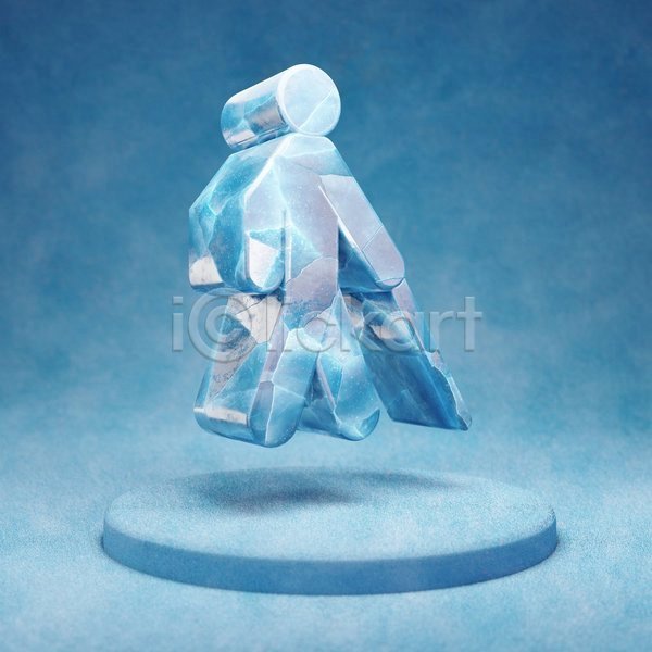 사람모양 사람없음 3D JPG 입체 포토 해외이미지 시각장애인 얼음 오브젝트 파란색