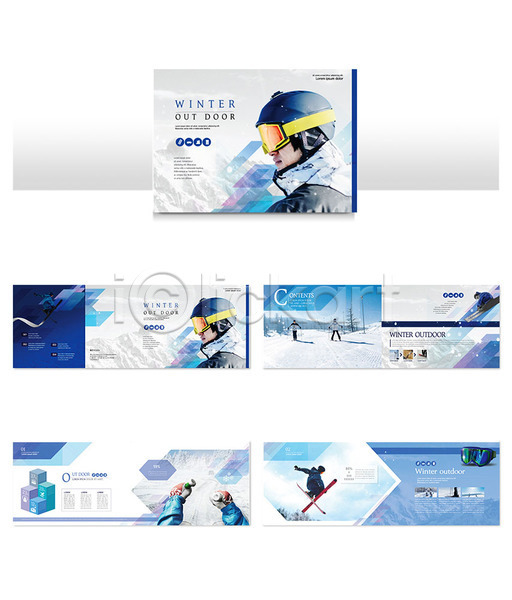 20대 30대 남자 사람 성인 성인만 여자 한국인 INDD ZIP 인디자인 템플릿 겨울 고글 눈(날씨) 레포츠 리플렛 산 스키 스포츠 쓰는(뒤집어쓰기) 운동 파란색 팜플렛