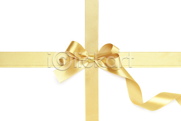 축하 사람없음 JPG 포토 하이앵글 금색 끈 누끼 리본 매듭 선물 스튜디오촬영 실내 오브젝트 포장 플랫레이 한개 흰배경