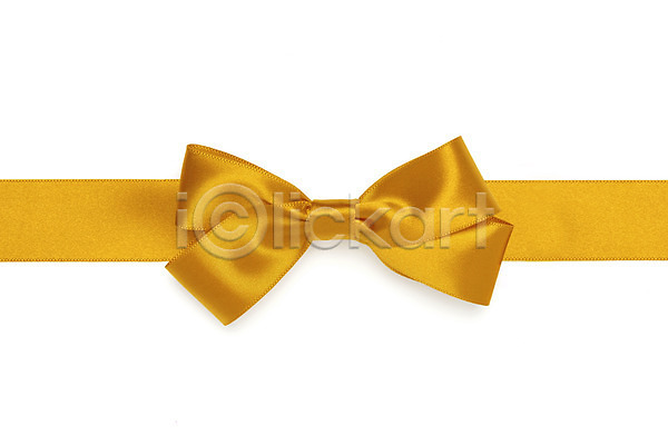 축하 사람없음 JPG 포토 하이앵글 끈 노란색 누끼 리본 매듭 선물 스튜디오촬영 실내 오브젝트 포장 플랫레이 한개 흰배경