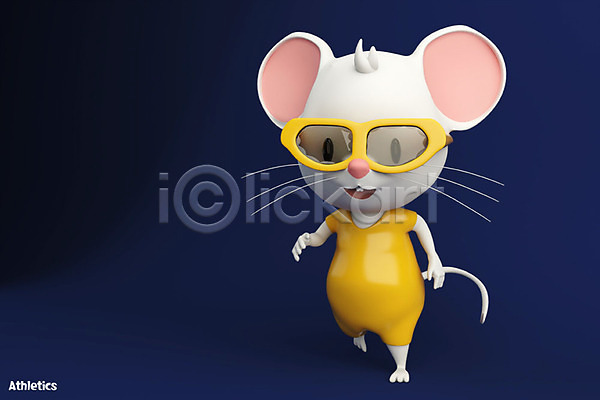 경쟁 귀여움 즐거움 사람없음 3D PSD 디지털합성 편집이미지 2020년 3D캐릭터 경자년 남색 달리기 동물캐릭터 백그라운드 스포츠 올림픽 육상스포츠 쥐 쥐띠 쥐캐릭터 편집 한마리 흰쥐