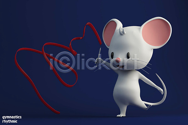 경쟁 귀여움 즐거움 사람없음 3D PSD 디지털합성 편집이미지 2020년 3D캐릭터 경자년 남색 동물캐릭터 리듬체조 리본 리본체조 백그라운드 스포츠 올림픽 쥐 쥐띠 쥐캐릭터 편집 한마리 흰쥐