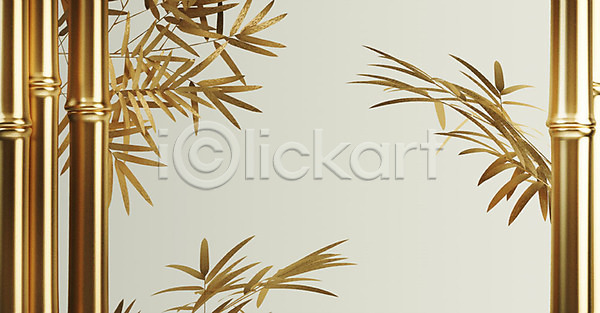 사람없음 3D PSD 편집이미지 금박 금색 금속 대나무 대나무잎 백그라운드 식물 잎 프레임 황금