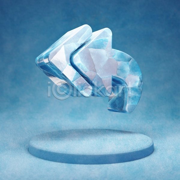 사람없음 3D JPG 입체 포토 해외이미지 얼음 오브젝트 재생 파란색 화살표