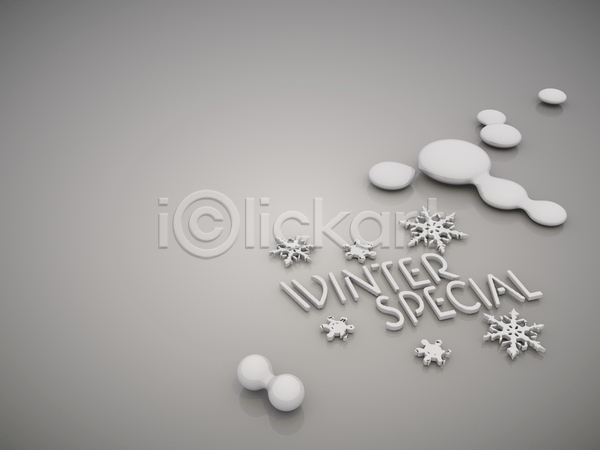 사람없음 3D JPG 디지털합성 포토 해외이미지 겨울 눈(날씨) 눈꽃 눈송이 영어 타이포그라피 회색