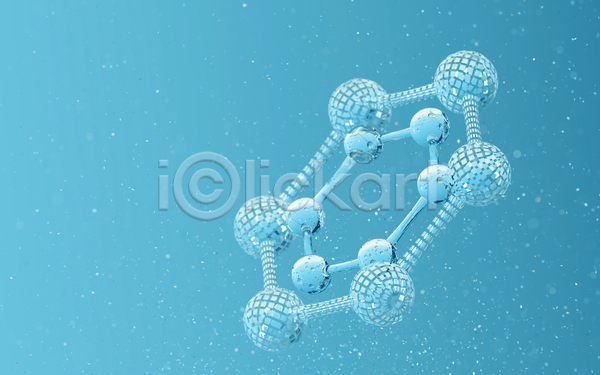 사람없음 3D JPG 포토 해외이미지 DNA 그래픽 기하학 반짝임 백그라운드 생물학 선 연결 원자 원형 육각형 하늘색 화학