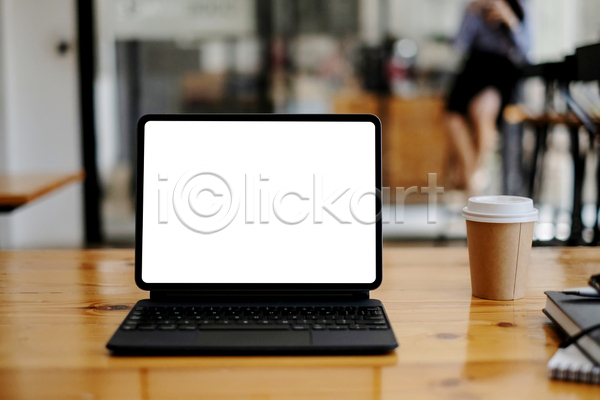 사람없음 JPG 포토 해외이미지 목업 스크린 커피 태블릿