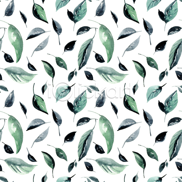 사람없음 JPG 포토 해외이미지 디자인 백그라운드 번짐 수채화(물감) 잎 패턴 패턴백그라운드