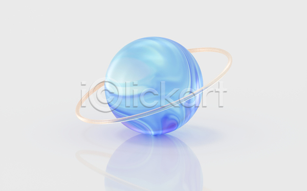 사람없음 3D JPG 디지털합성 포토 해외이미지 고리 반사 오브젝트 원형 유리 추상 파란색 행성 흰색