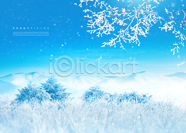 사람없음 PSD 편집이미지 겨울 겨울풍경 나무 나뭇가지 눈(날씨) 눈꽃 눈내림 눈덮임 설경 설산 하늘 하늘색