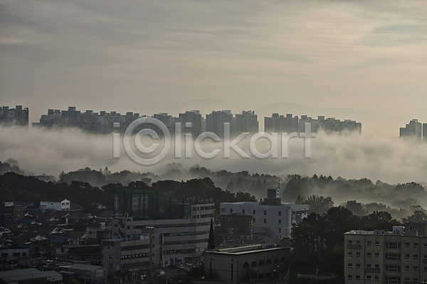 고요 사람없음 JPG 포토 구름(자연) 도시 빌딩 새벽 아파트 안개 야외 일산 주간 풍경(경치) 하늘