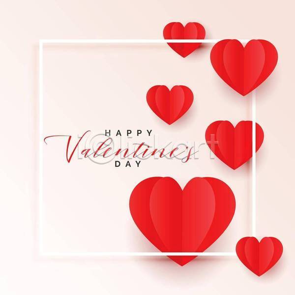 사랑 축하 행복 사람없음 EPS 일러스트 해외이미지 디자인 발렌타인데이 백그라운드 빨간색 타이포그라피 프레임 하트