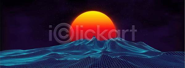 미래 80대 3D EPS 일러스트 해외이미지 가상 게임 과학 네온 도시 디스코 디자인 디지털 백그라운드 복고 사이버 산 스타일 야간 와이어프레임 우주 은하계 음악 일몰 추상 춤 컴퓨터 태양 파도 파티 풍경 하늘 해외일러스트 행성