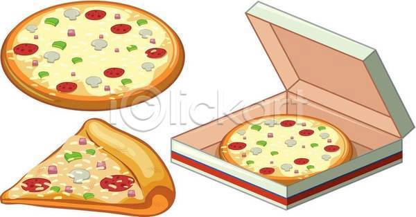 사람없음 EPS 일러스트 해외이미지 종이상자 패스트푸드 피자 피자조각