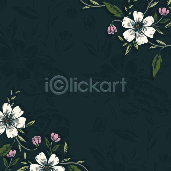 사람없음 EPS 일러스트 해외이미지 꽃 꽃무늬 남색 디자인 백그라운드