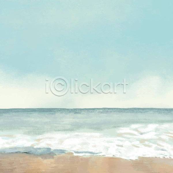 사람없음 EPS 일러스트 해외이미지 디자인 백그라운드 여름(계절) 자연 파도 풍경(경치) 하늘 하늘색