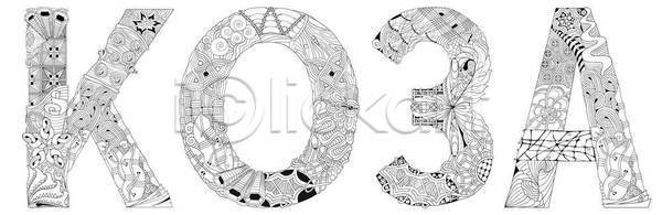 사람없음 EPS 일러스트 해외이미지 그림 단어 동물 선 젠탱글 추상 해외일러스트