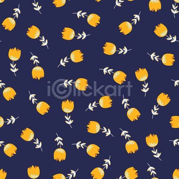 사람없음 EPS 일러스트 해외이미지 꽃 꽃백그라운드 남색 노란색 디자인 패턴 패턴백그라운드 플라워패턴