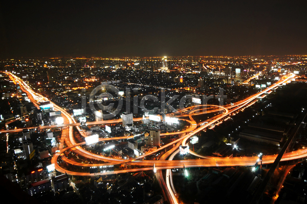 사람없음 JPG 포토 해외이미지 고층빌딩 도시 도시풍경 방콕 빛 야간 야경 야외 태국