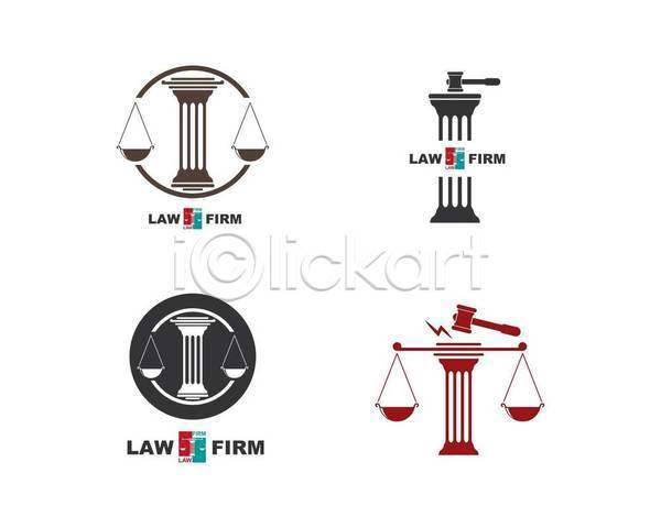 법 사람없음 EPS 아이콘 해외이미지 공정 기둥 디자인 법원 법정 빨간색 심볼 양팔저울 의사봉 회색