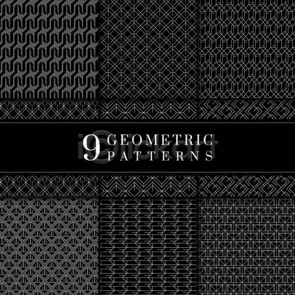 사람없음 EPS 일러스트 해외이미지 검은색 다양 디자인 백그라운드 엘리먼트 종류 지오메트릭 패턴