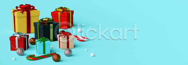 사람없음 3D JPG 디지털합성 포토 해외이미지 선물상자 오너먼트 지팡이사탕 크리스마스 크리스마스선물 크리스마스장식 하늘색