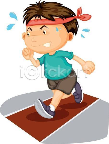 남자 사람 소년 어린이 EPS 일러스트 해외이미지 1 그래픽 달리기 땀 만화 물방울 빨간색 스케치 신발 싱글 악단 작음 흰배경