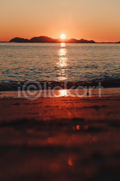 사람없음 JPG 소프트포커스 포토 해외이미지 바다 야간 야외 일몰 태양 풍경(경치) 하늘
