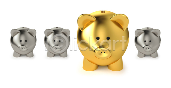 사람없음 JPG 포토 해외이미지 경제 금융 돼지저금통 실내 은색 작음 큼 황금