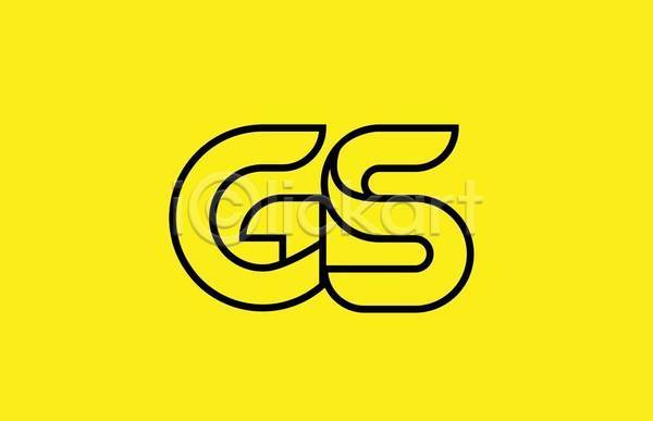 사람없음 EPS 라인일러스트 일러스트 해외이미지 G S 노란색 디자인 선 심볼 알파벳 엘리먼트 영어 활자