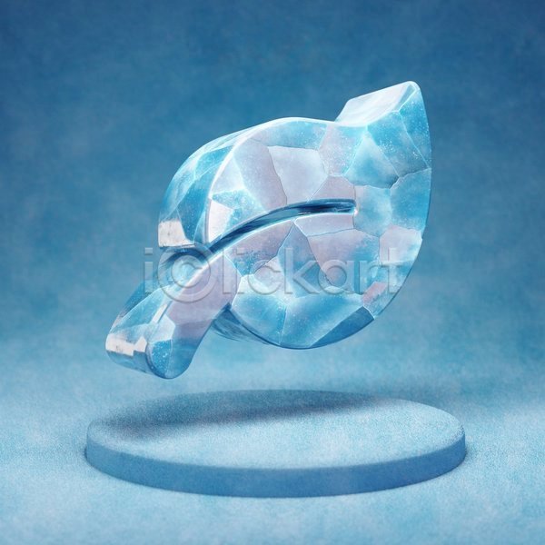 사람없음 3D JPG 입체 포토 해외이미지 얼음 오브젝트 잎 파란색