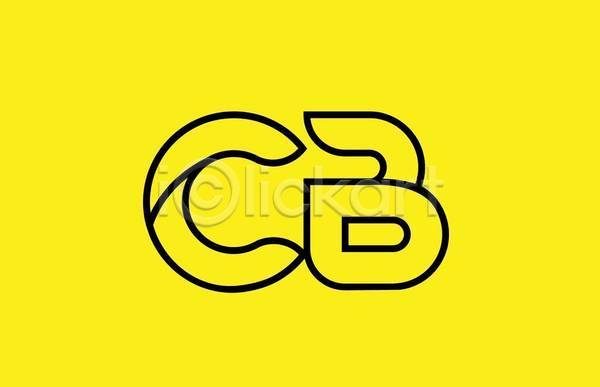 사람없음 EPS 라인일러스트 일러스트 해외이미지 B C 노란색 디자인 선 심볼 알파벳 엘리먼트 영어 활자