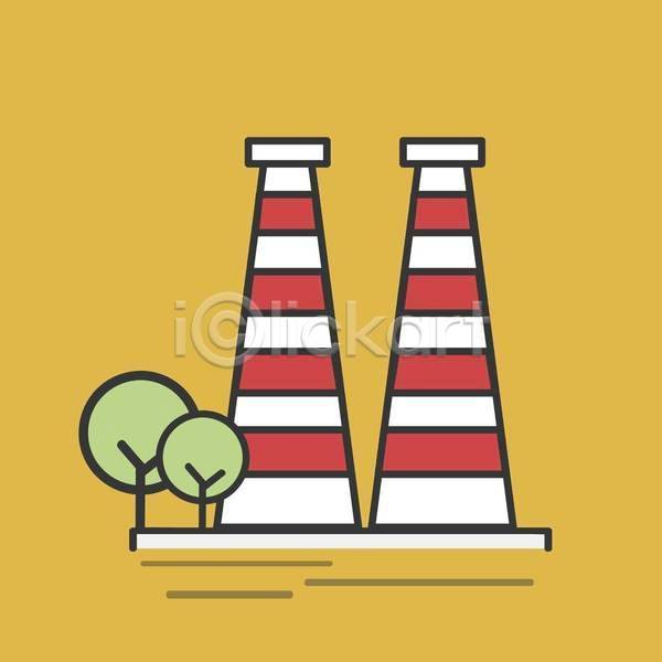 EPS 일러스트 해외이미지 건물 건축양식 공장 굴뚝 그래픽 디자인 만화 발전기 비즈니스 빨간색 산업 에너지 역 오렌지 자원 전기 주택 줄무늬 컬러풀 탑 흰색 힘