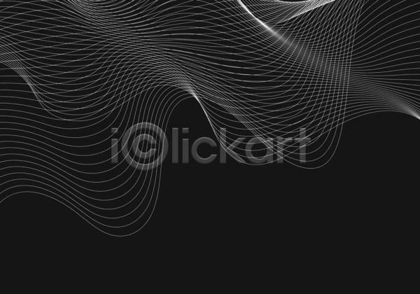 사람없음 EPS 일러스트 해외이미지 검은배경 검은색 곡선 디자인 백그라운드 선 스타일 윤곽 추상