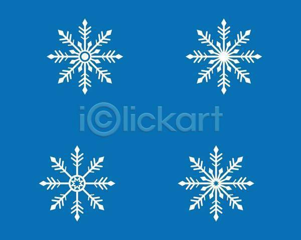 사람없음 EPS 일러스트 해외이미지 겨울 고립 눈꽃무늬 눈송이 세트 엘리먼트 파란색 흰색