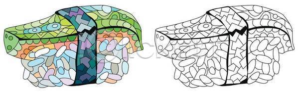 사람없음 EPS 일러스트 해외이미지 그림 선 젠탱글 초밥 추상 해외일러스트