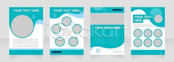 사람없음 EPS 일러스트 해외이미지 곡선 디자인 레이아웃 문서 비즈니스 빗금 세트 원형 웨이브 자료 청록색 텍스트 팜플렛 포스터