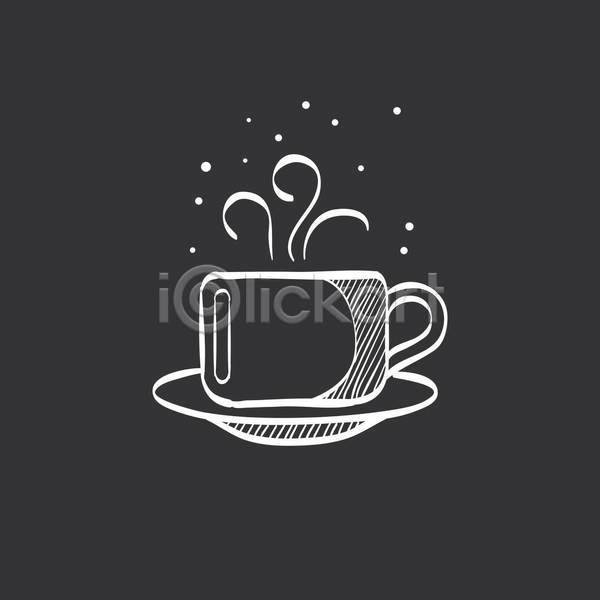 사람없음 EPS 아이콘 일러스트 해외이미지 검은색 디자인 커피 컵 흰색