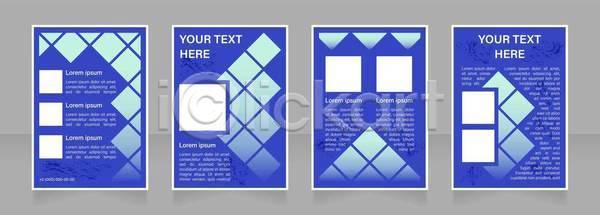 사람없음 EPS 일러스트 해외이미지 디자인 레이아웃 문서 비즈니스 사각형 세트 자료 정사각형 텍스트 파란색 팜플렛 포스터
