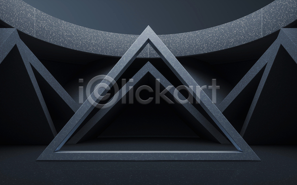 사람없음 3D JPG 포토 해외이미지 검은색 공간 내부 비어있는 삼각형 어둠