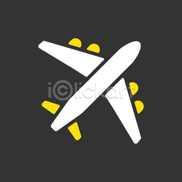 사람없음 EPS 아이콘 일러스트 해외이미지 검은색 노란색 비행기 여행 흰색