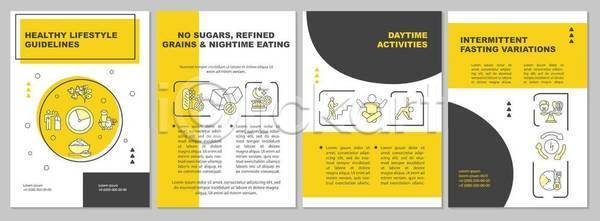 사람모양 사람없음 EPS 일러스트 템플릿 해외이미지 건강 검은색 노란색 도형 디자인 라이프스타일 레이아웃 선 세트 심플 텍스트 포스터