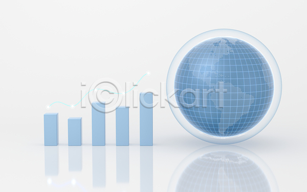 분석 사람없음 3D JPG 해외이미지 곡선 그래프 디지털 비즈니스 지구본 파란색
