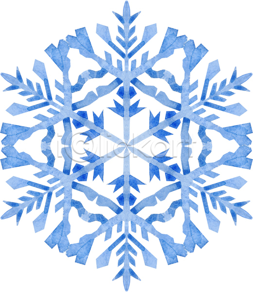 사람없음 JPG 포토 해외이미지 겨울 눈꽃무늬 눈송이 디자인 미술 수채화(물감) 심볼 엘리먼트 추상 파란색