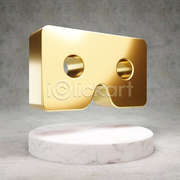 사람없음 3D JPG 포토 해외이미지 VR기기 가상현실 광택 금색 디지털 심볼 황금