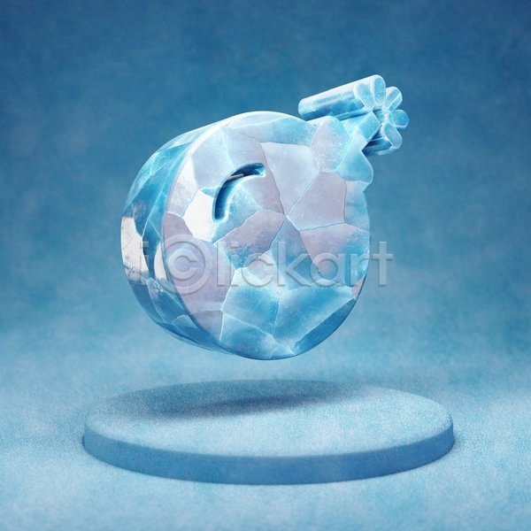 사람없음 3D JPG 입체 포토 해외이미지 얼음 오브젝트 파란색 폭탄