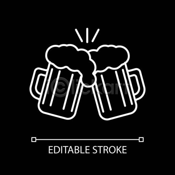 사람없음 EPS 라인일러스트 일러스트 해외이미지 건배 디자인 맥주 맥주거품 맥주잔 심플